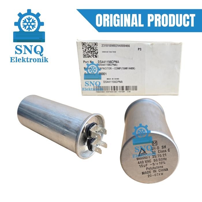 Kapasitor ac panasonic 1/2PK 15 uf - Capasitor ac Panasonic 1/2 PK 15 mikro