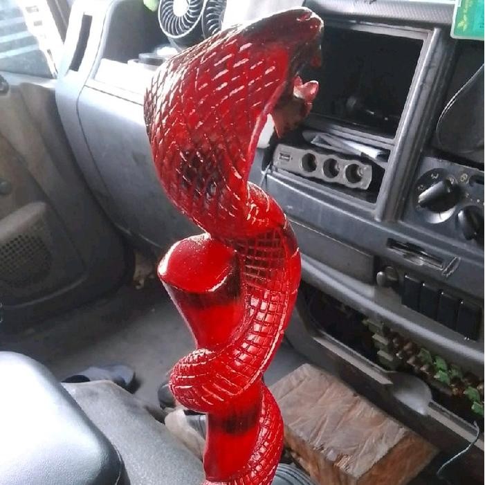 TUAS PERSENELING MOTIF ULAR KOBRA 35CM SHIFT KNOB TONGKAT PERSENELENG MOBIL TRUK CANTER BIS BUS