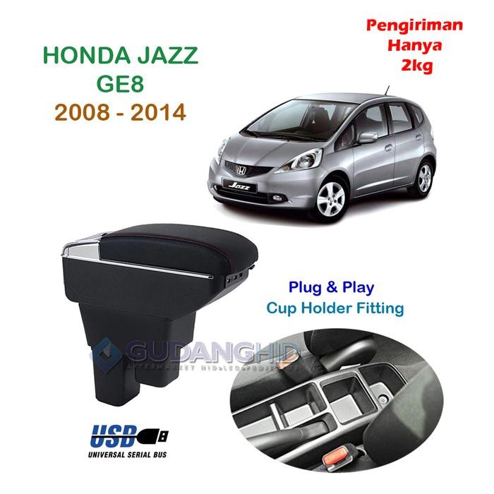 Armrest Honda Jazz 7 Usb Port Charger + Led Mobil Ge8 2008 - 2014