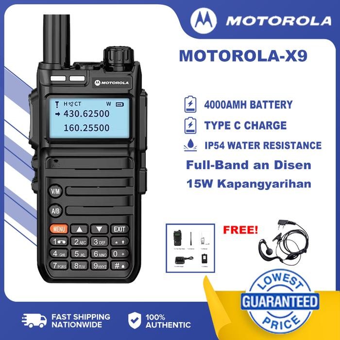 HT Motorola X9 Walkie talkie X-9 radio 25W anti-air jarak jauh 50km
