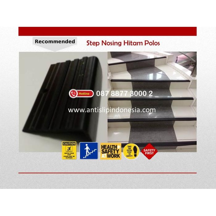 Anti Slip Tangga/ Stair Nosing/Step Nosing Rubber Hitam Polos