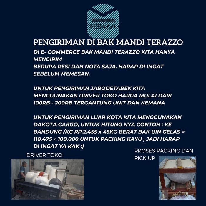 BAK MANDI TERAZZO - BAK AIR MARMER TERASO UIN GELAS BATU HIJAU masih ready