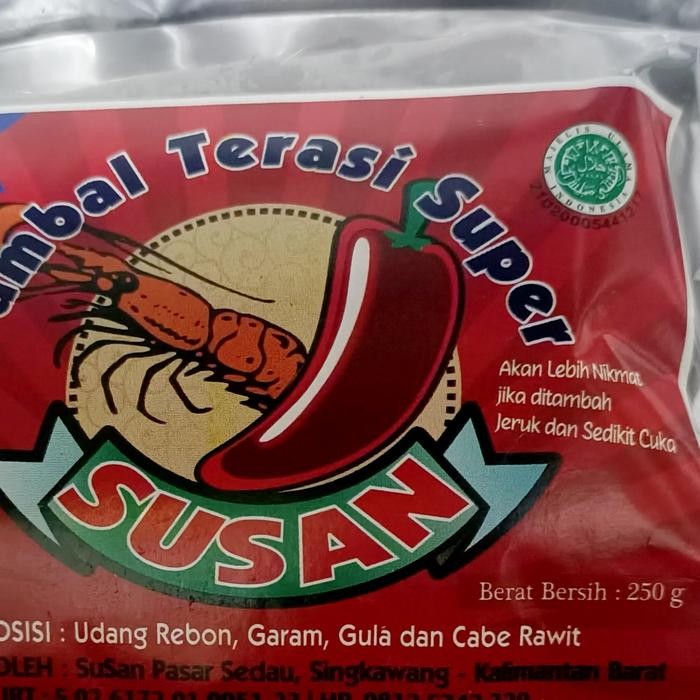 

Sambal Terasi Super SUSAN Asli SINGKAWANG KALIMANTAN BARAT 250 gram