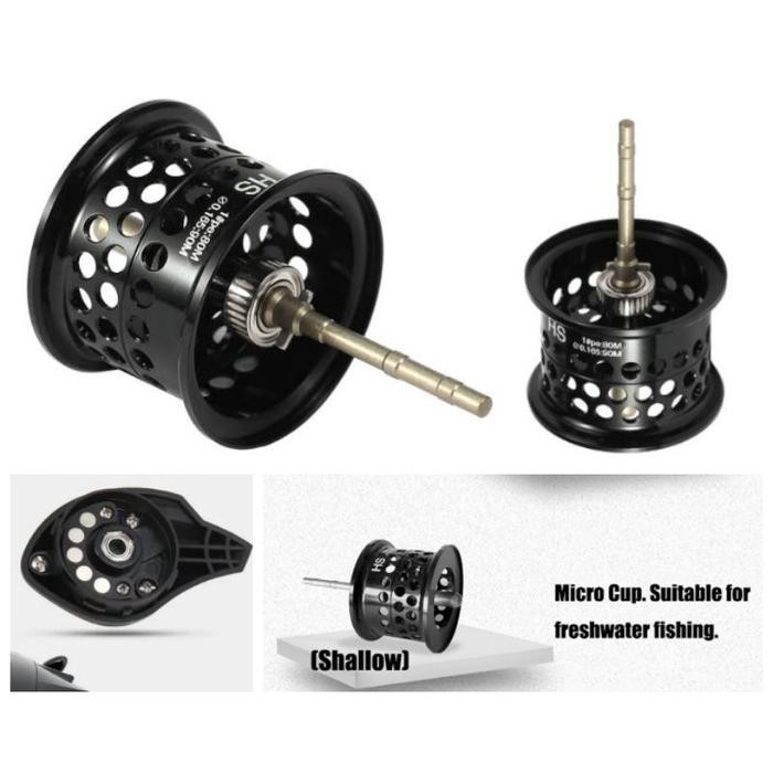 Spool Reel Baitcasting Shallow Metal Alumunium spul sperpat reel joran