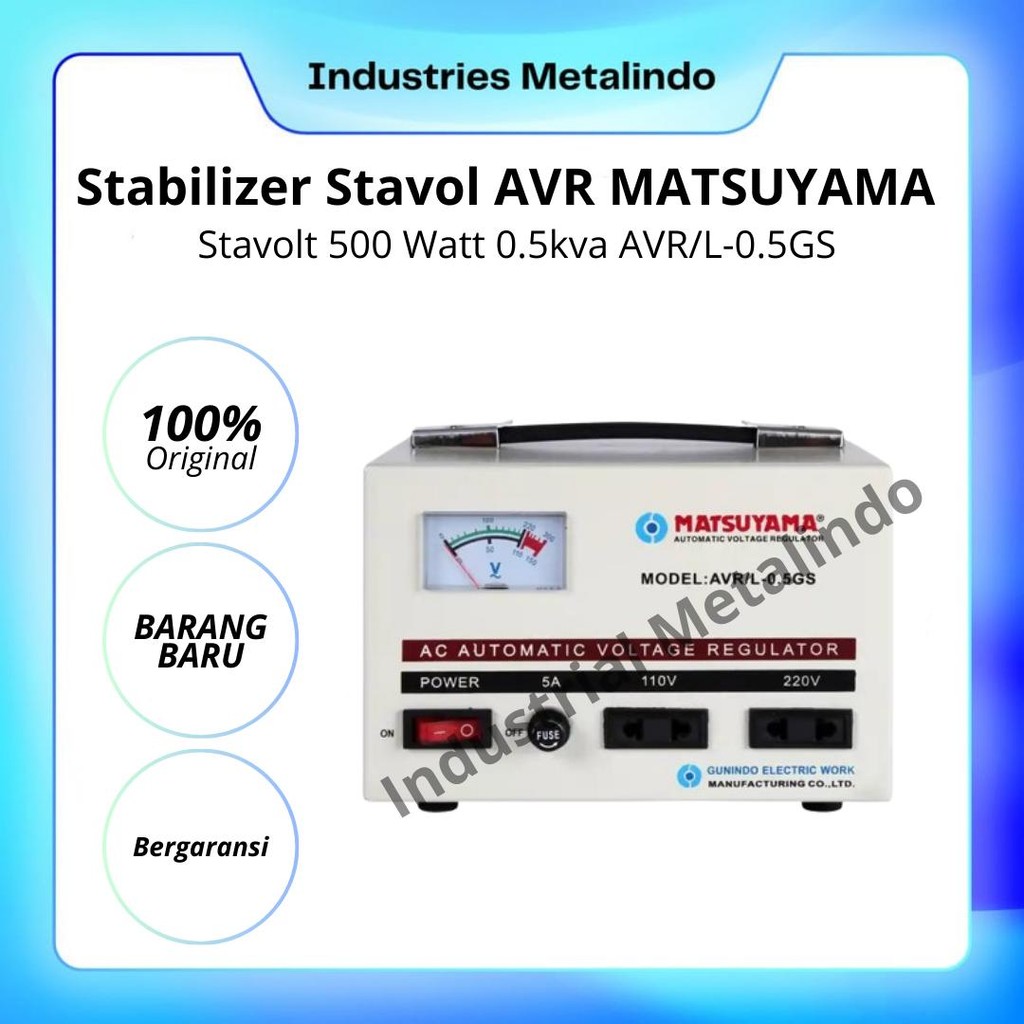 Stabilizer Stavol AVR MATSUYAMA Stavolt 500 Watt 0.5kva AVR/L-0.5GS Original Baru.