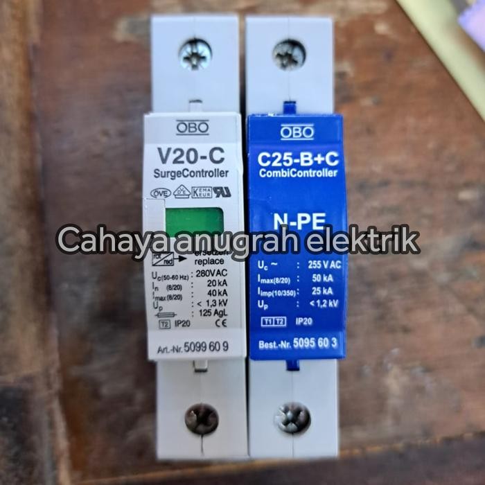 Surge Arrester OBO V20 2P surge Arrester V20 1P+1P NPE surge arester OBO V20 2 poel