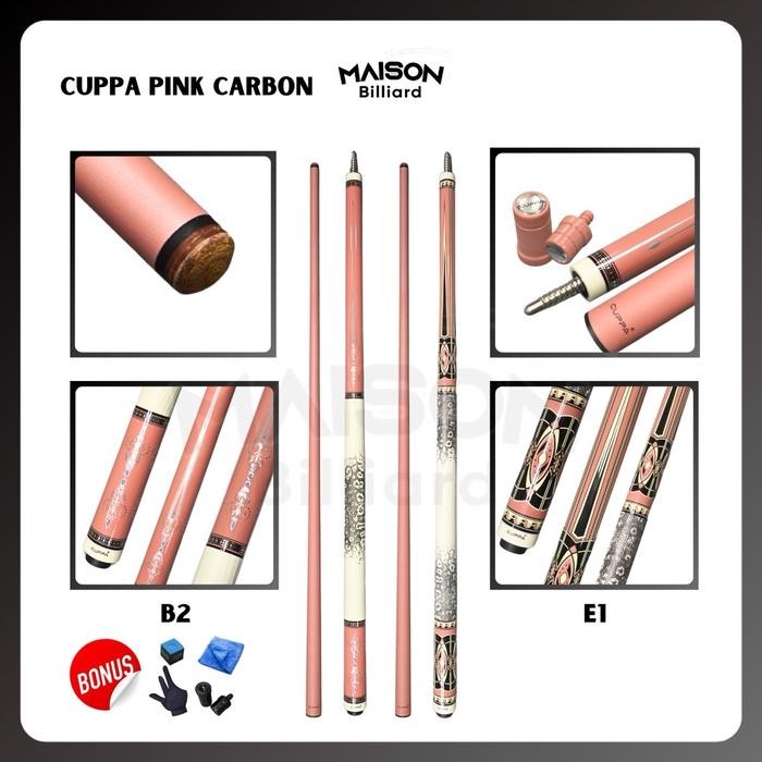 Stik billiard Cuppa pink carbon fiber shaft - stick billiard carbon