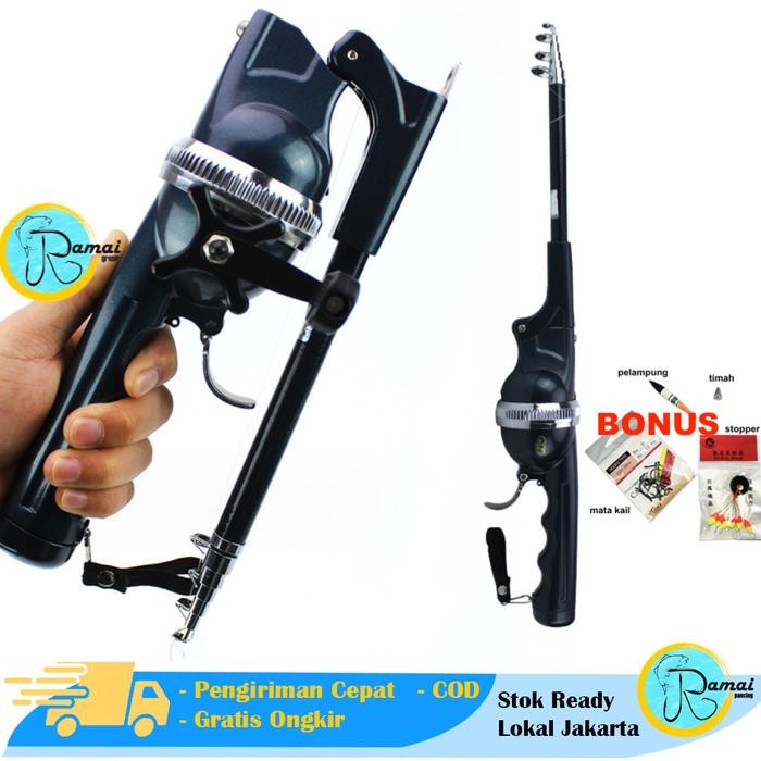 Joran Pancing Lipat joran Portable Lipat Foldable 1.3m