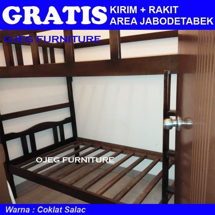 Ranjang Susun Tingkat Kayu - Tempat Tidur Tingkat 100X200 Bunkbed
