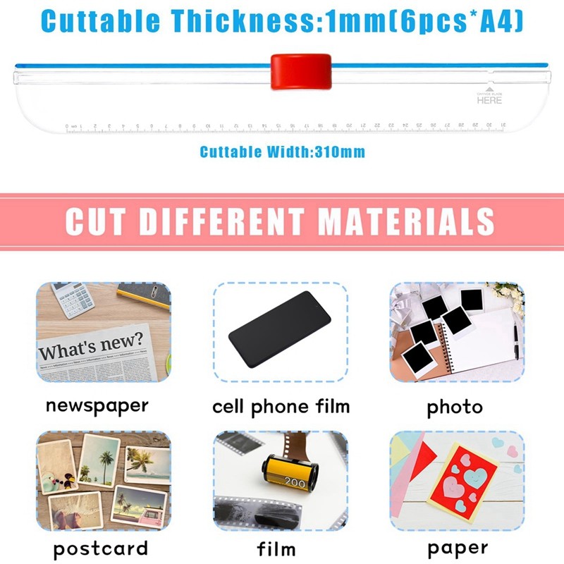 

KW-TRIO Paper Cutter 5 In 1 Multi Purpose Paper Trimmer With 5 Types Of Cutting Heads, Scrapbooking