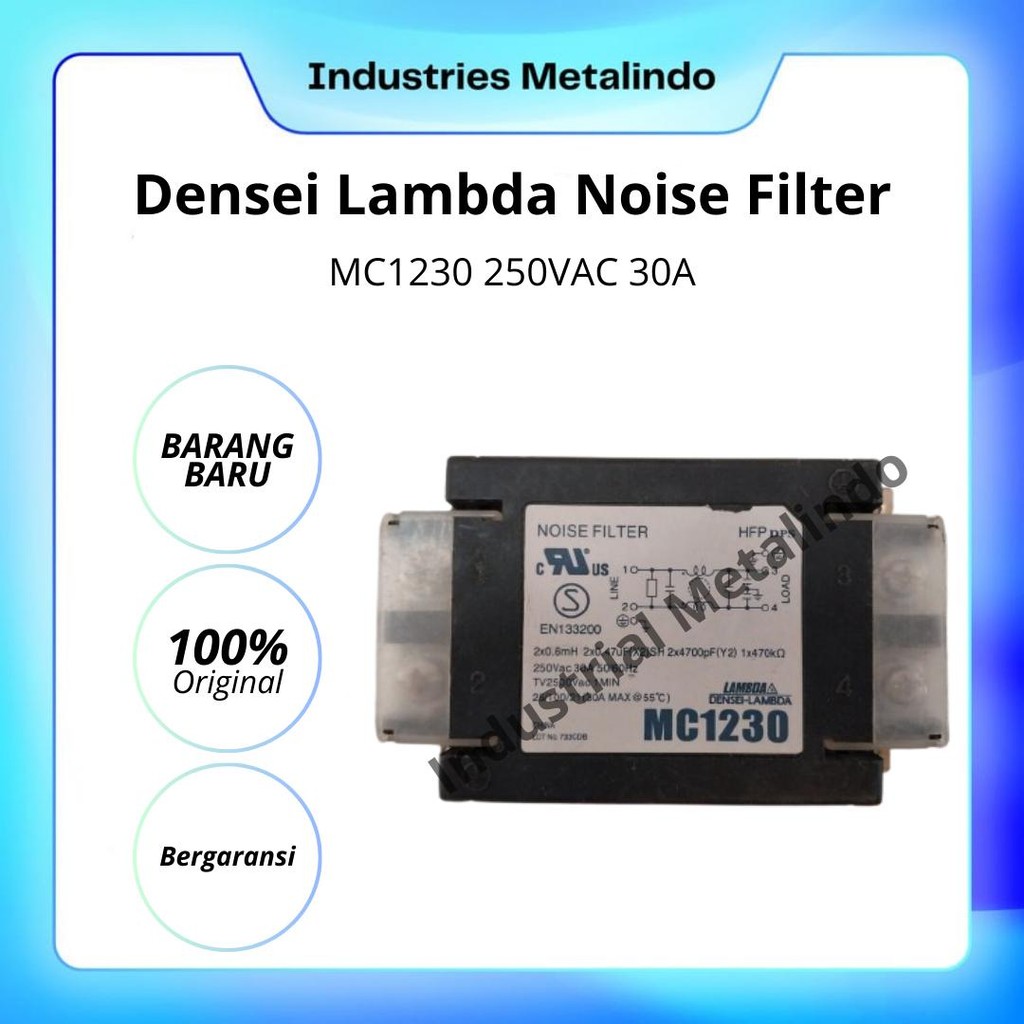 MC1230 DENSEI-LAMBDA NOISE FILTER 250VAC 30A