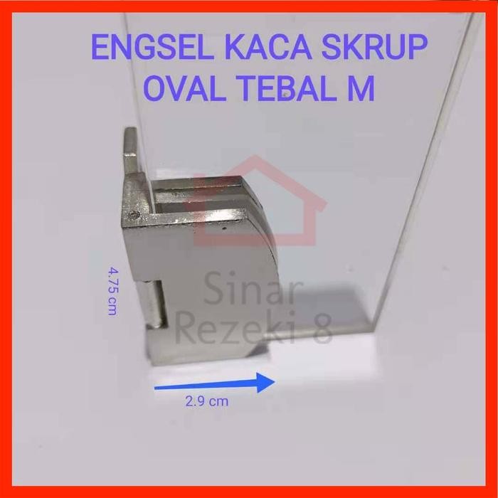 Engsel Pintu Kaca OVAL M TEBAL / Lemari Jepit Kayu Penjepit