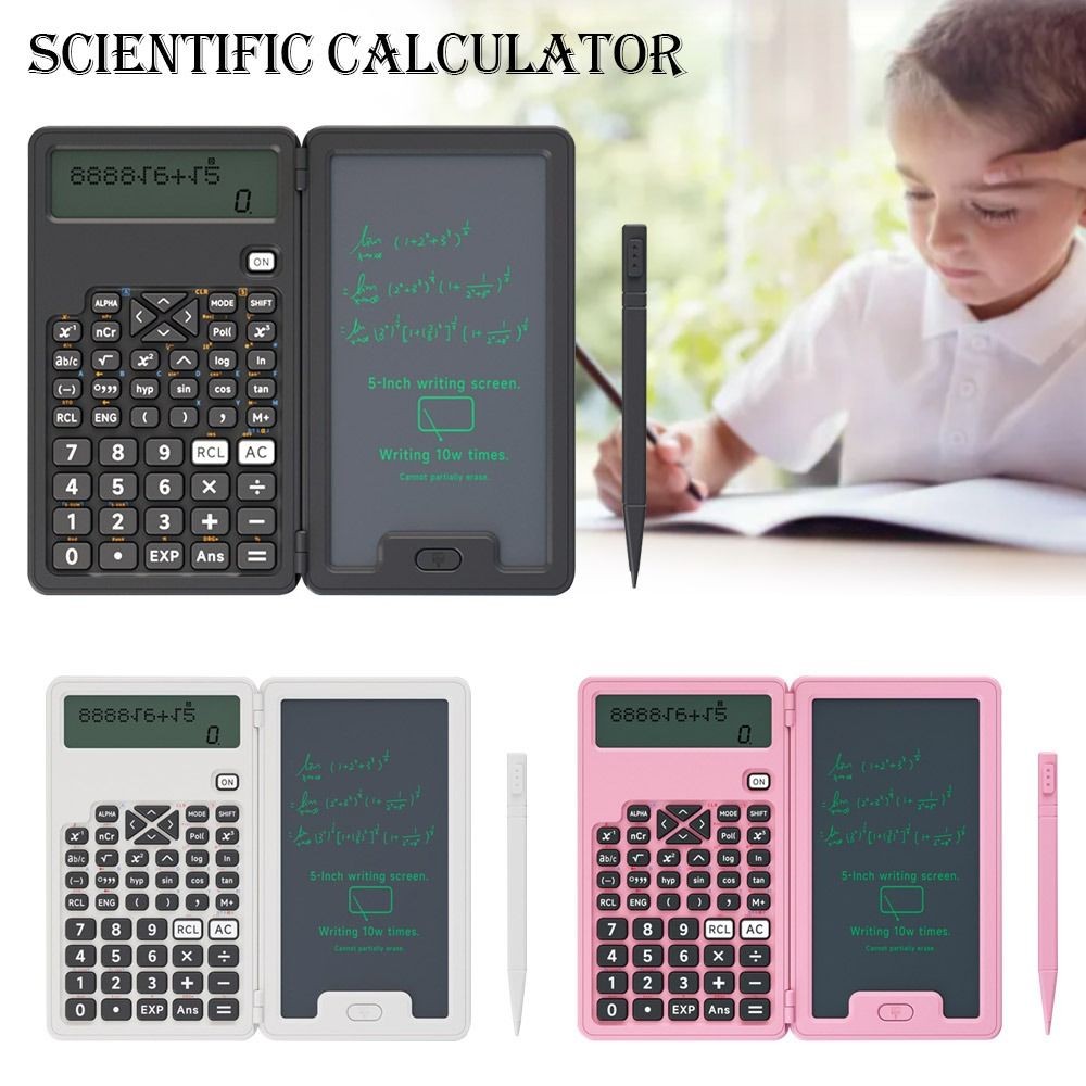 

10-Digit Scientific Calculators With Stylus LCD Notepad Math Calculator Multifunctional Writing Pad