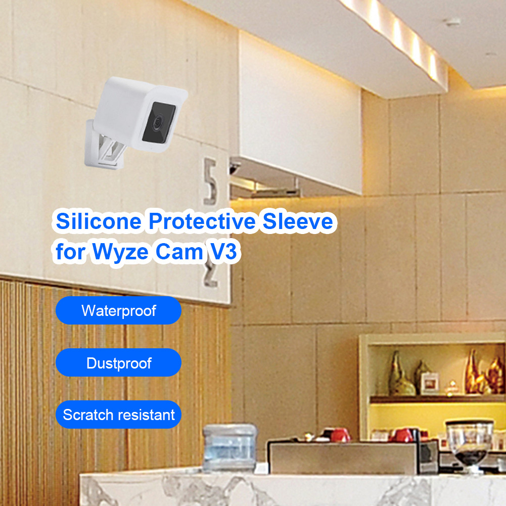 2 Pcs Cam Silicone Protective Covers for Wyze Cam V3 Anti-Scratch Security Surveillance Camera