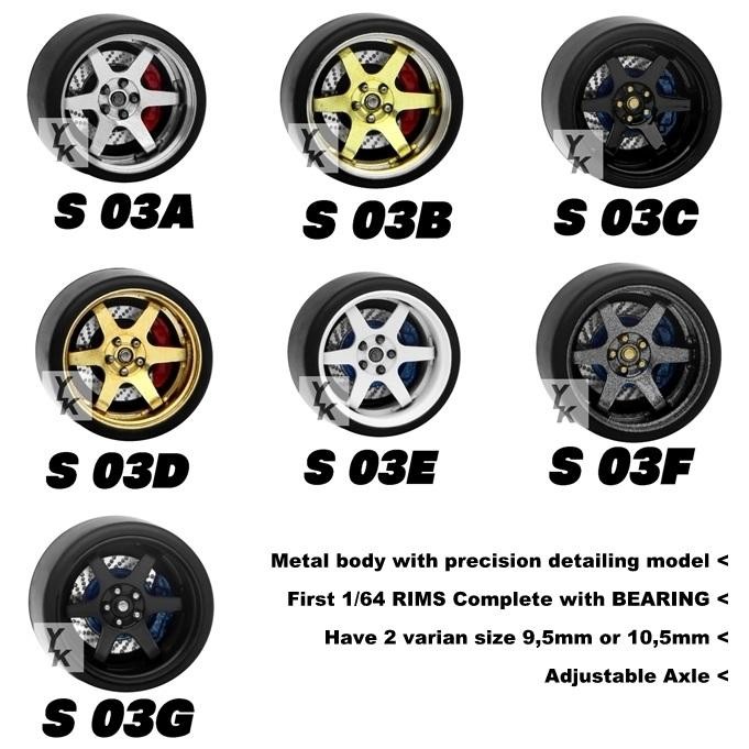 CARLOMO PREMIUM S CLASS RIMS Long Axle 9,5mm MODEL TE37 Varian Warna