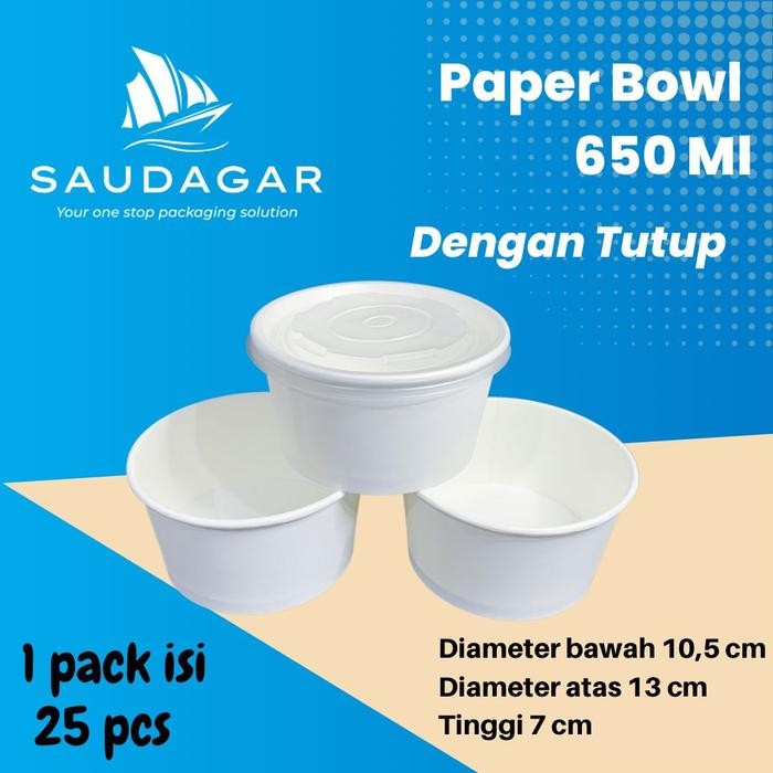 

Paper Rice Bowl 650 ml / Mangkok Kertas Dengan Tutup