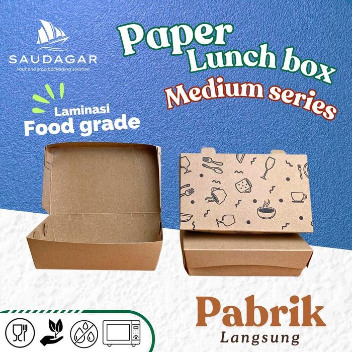 

Lunch box paper medium kraft laminasi / kotak nasi food grade