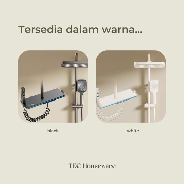 

TECIRIS Shower Set Sistem Pancuran Dital Panas Dingin Brass Mewah LED Panas Atau Dingin Keran Shower