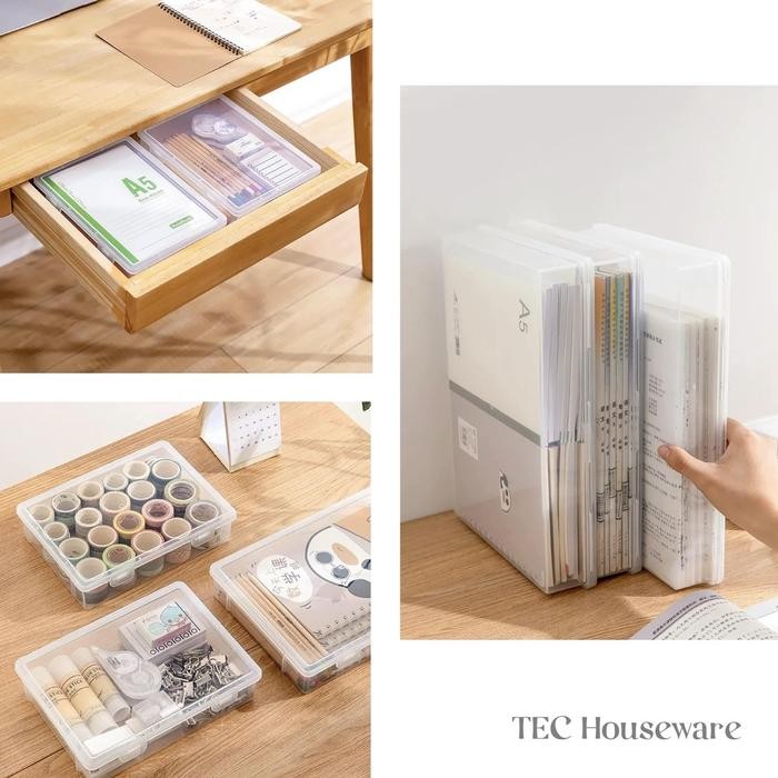 

TECMOKA Stationery Organizer Tempat Penyimpanan Alat Buku Tulis Kotak Buku Kotak Stationery Pen