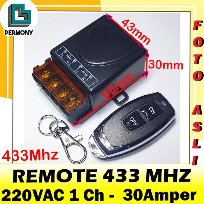 Remote 433Mhz 433 Mhz 1 channel transmitter receiver 1channel 30A 220V