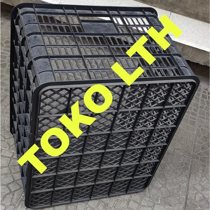 READY CONTAINER KERANJANG INDUSTRI BOX WADAH SERBAGUNA KRAT LUBANG HITAM