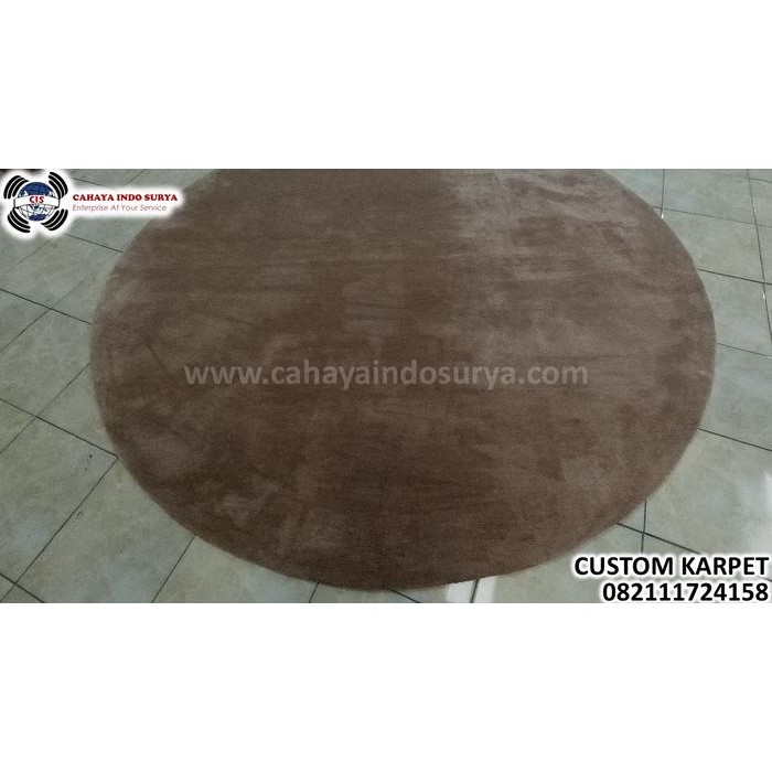 Karpet Bulat Polos Warna Moka Custom Warna & Ukuran