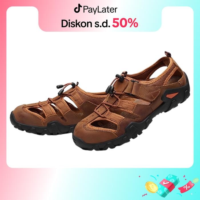 LOULUEN Sepatu gunung pria sandal kulit pria sandal kulit pria original Sepatu sandal gunung Sepatu