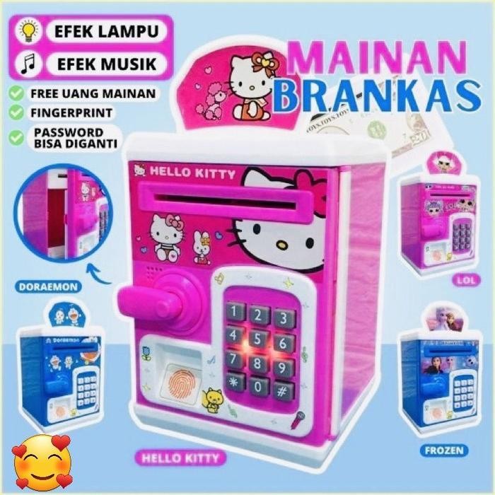 Mainan Anak Mesin Atm Celengan Menabung Bisa Pakai Password Dan Fingerprint Sidik Jari