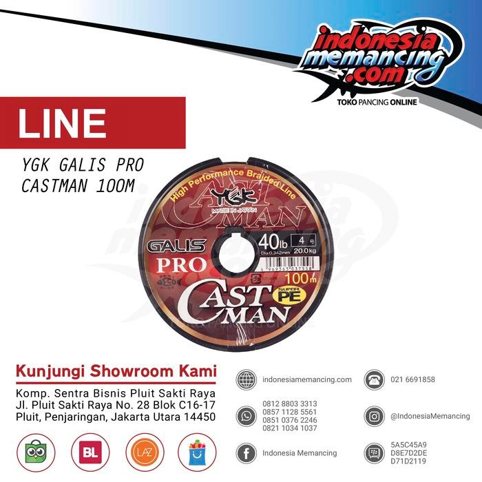 Senar PE YGK GALIS PRO CASTMAN 100M Pe 4-40Lbs (Connecting)