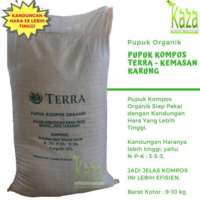 New Pupuk Organik Kompos Terra Kemasan Karung Berbahan Kohe Kotoran Hewan 100% *