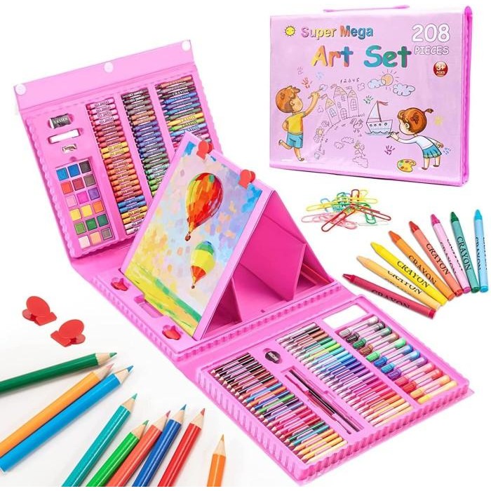 

Super Mega Art Set Alat Gambar Tulis Anak Crayon Pensil Warna 208 Pcs