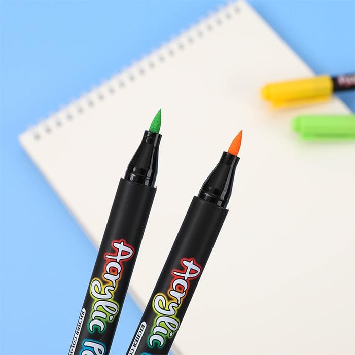 

12/24/36/48/60 Colors Acrylic Markers For Art Sketching Painting Acrylic Paint Brush Pen For Rock