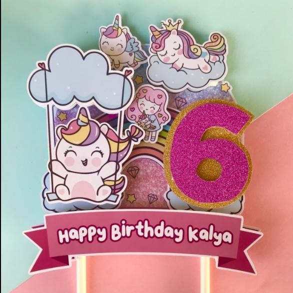 Cake Topper 3D Unicorn Cute