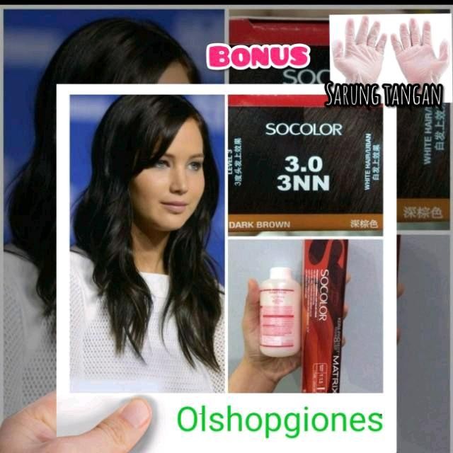 Cat Matrix socolor 3.0 Dark Brown + oxydant campuran cat rambut Hair Color tutup uban Warna Tahan