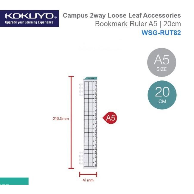 

Kokuyo Loose Leaf Accessories Bookmark Ruler WSG-RUT82 20cm