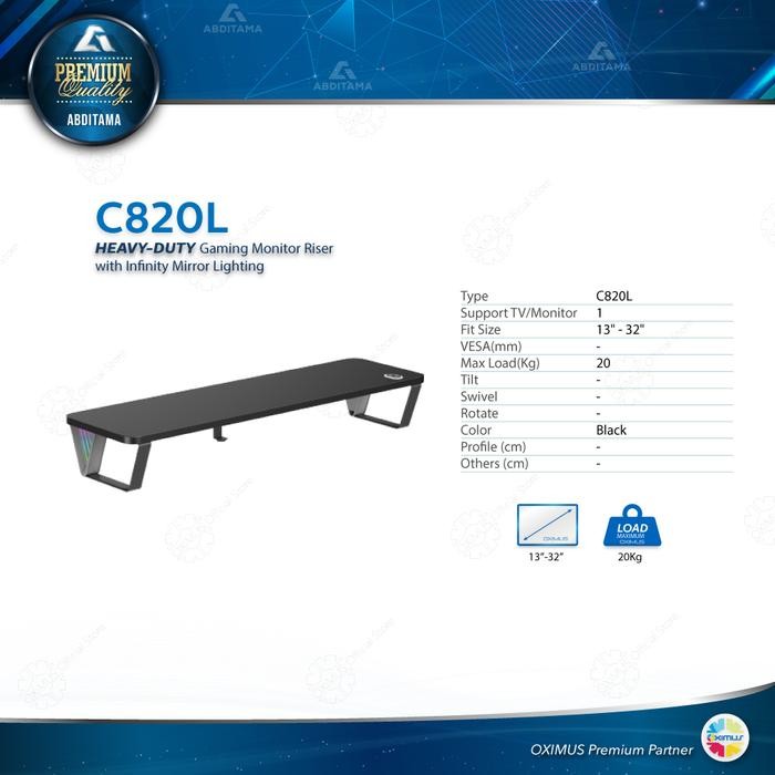 

OXIMUS C820 C820L Desk Shelf Monitor Riser Monitor Stand dengan Desain Futuristik & Pencahayaan