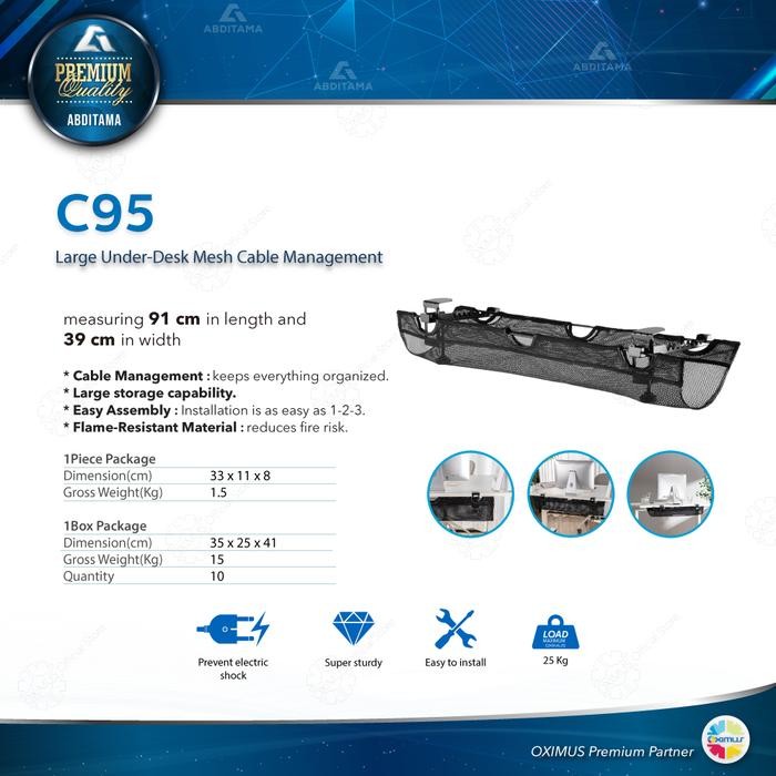 

Underdesk Cable Management Tray Large Storage Capacity Oximus C95