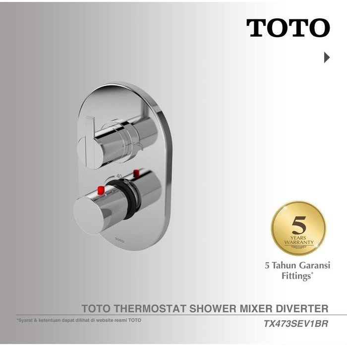 Toto Thermostat Shower Mixer Diverter Tx473Sev1Br Keran Shower