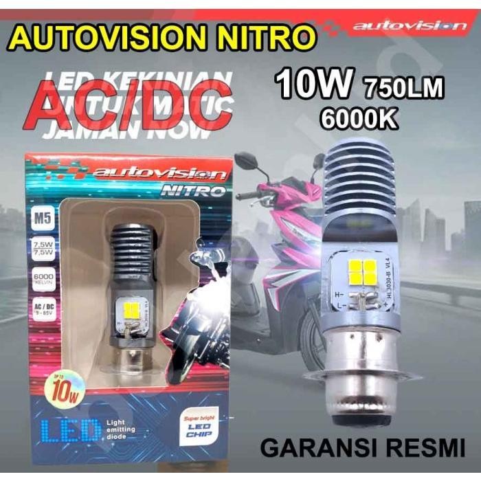 Bohlamhid - Lampu Led Motor Autovision Fino 115 (Putih) Bohlam Rz1 Grs 6Bln