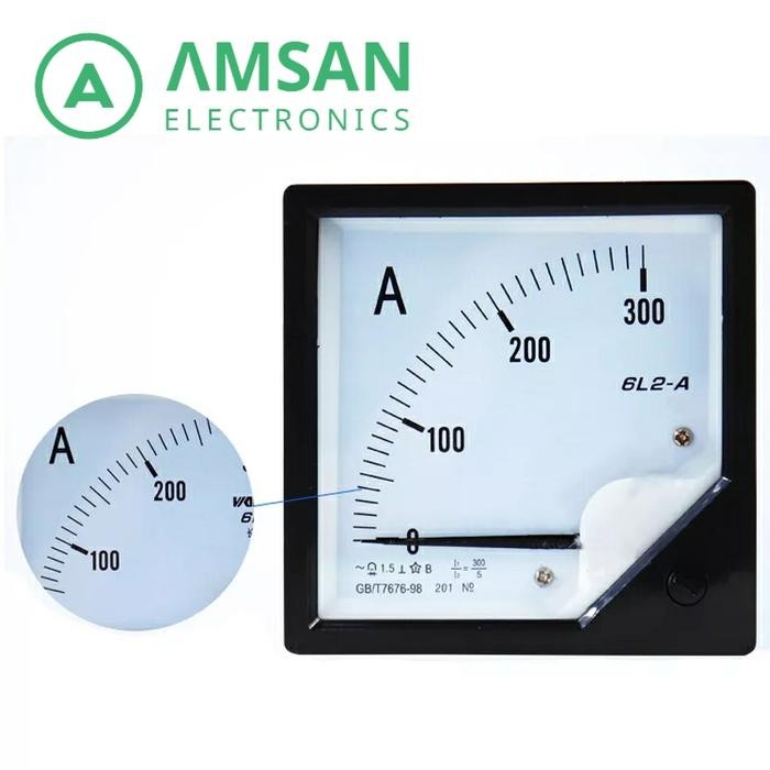 Ampere Meter Analog Ammeter 6L2-A 30A 50A 100A 200A 80X80 80Mm 5-600V