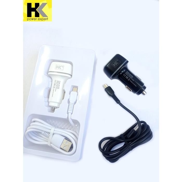 HK Car Charger Fast Charging HK-K09 Original Batok Charger Mobil 2USB LED