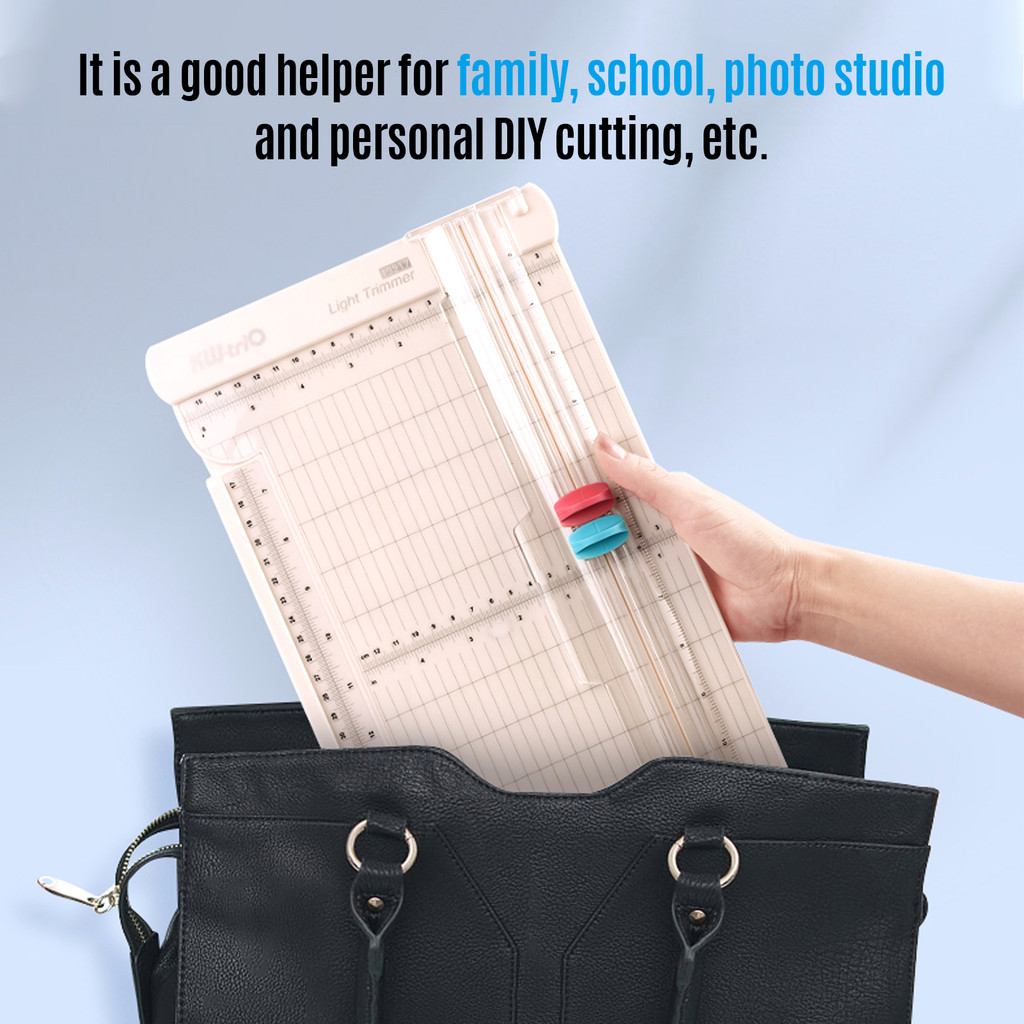 

KW-trio Portable Paper Cutter 12.6 Inch Cutting Length Desktop Craft Paper Trimmer with Straight