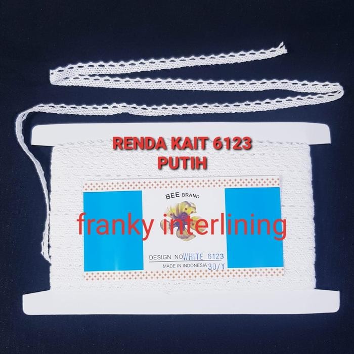 

RENDA RAJUT/KAIT 6123 LEBAR 1CM HARGA PER PACK ISI 27 METER