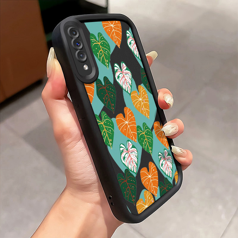 Casing Hp Untuk Samsung Galaxy A50 A50s A30s Case Daun berwarna indah Kasing tipis Perlindungan Kesi