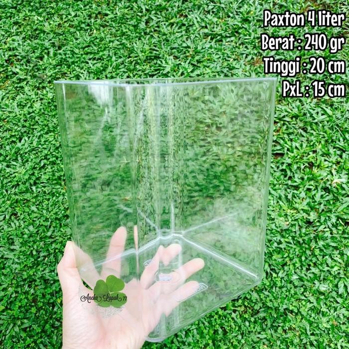 Toples acrylic Paxton 4 liter tanpa sambungan toples cupang bening Kode 1128