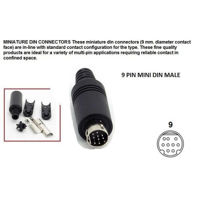 Connector 9 Pin Mini Din Male