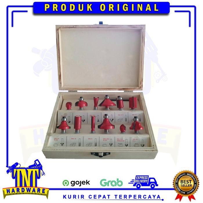 Grosir Router Set 12 Pcs - Mata Profil Router Bit - Mata Trimmer Bit