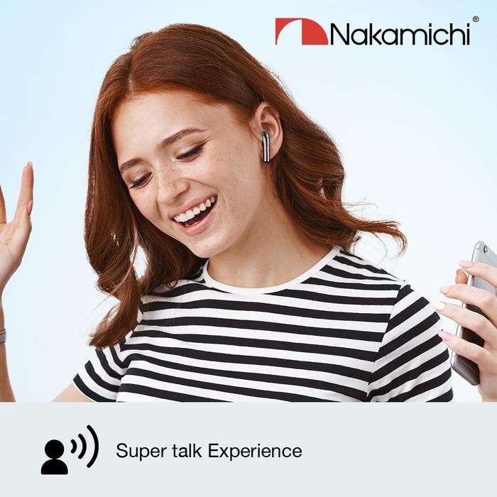 Nakamichi Tw016 Enc Plus Tws Earphone Full Bass Earbuds Bluetooth 5.4 Ipx4 Anti Keringat Pasti
