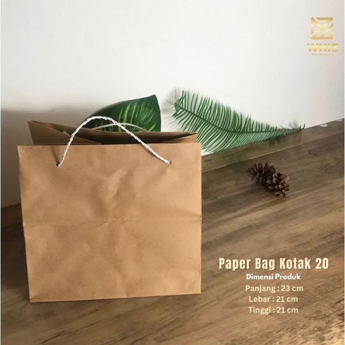 (Expert) Paper Bag Kotak 20x20 Shopping Bag Dus 20x20 Kuat @12pcs