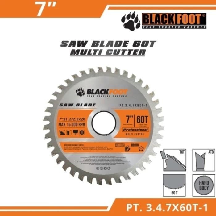 SAW BLADE 7" X 60T BLACKFOOT MATA GERGAJI KAYU 7 INCH 60 GIGI PISAU CIRCLE CIRCULAR SAW SERKEL